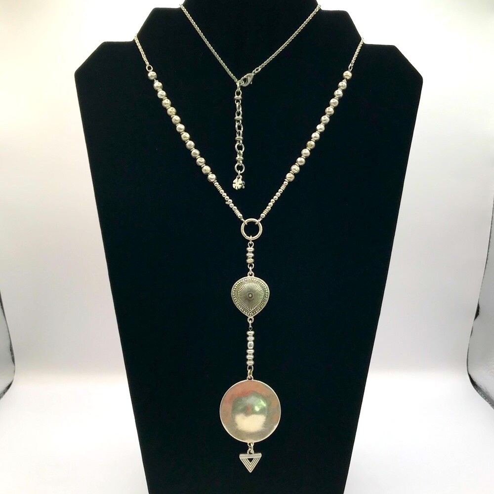 Lucky Brand Silver-Tone “Y” Pendant Necklace